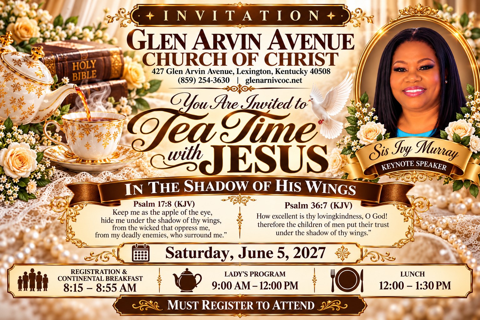 Ladies Day 2027 flyer: Tea Time with Jesus